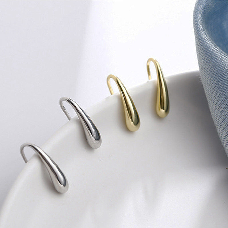 Water Drop Personalized Simple Female Temperament Personality Heart Design Ear Hook