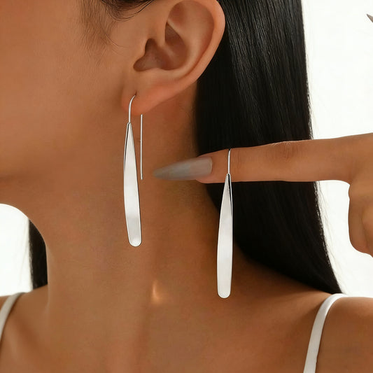 Geometric Stylish Glossy Light Luxury High Sense Design Ear Earrings
