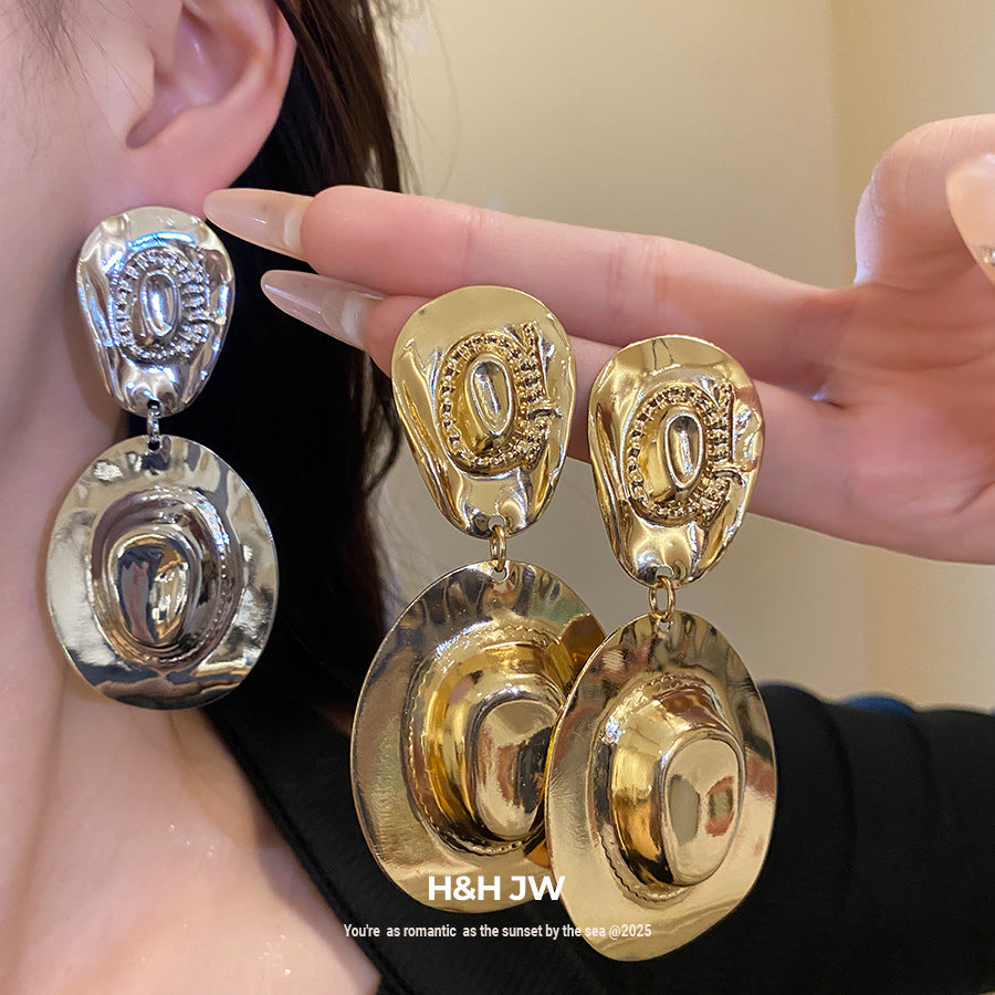 Women's Hat Retro Personalized Temperamental Light Luxury High-grade Earrings