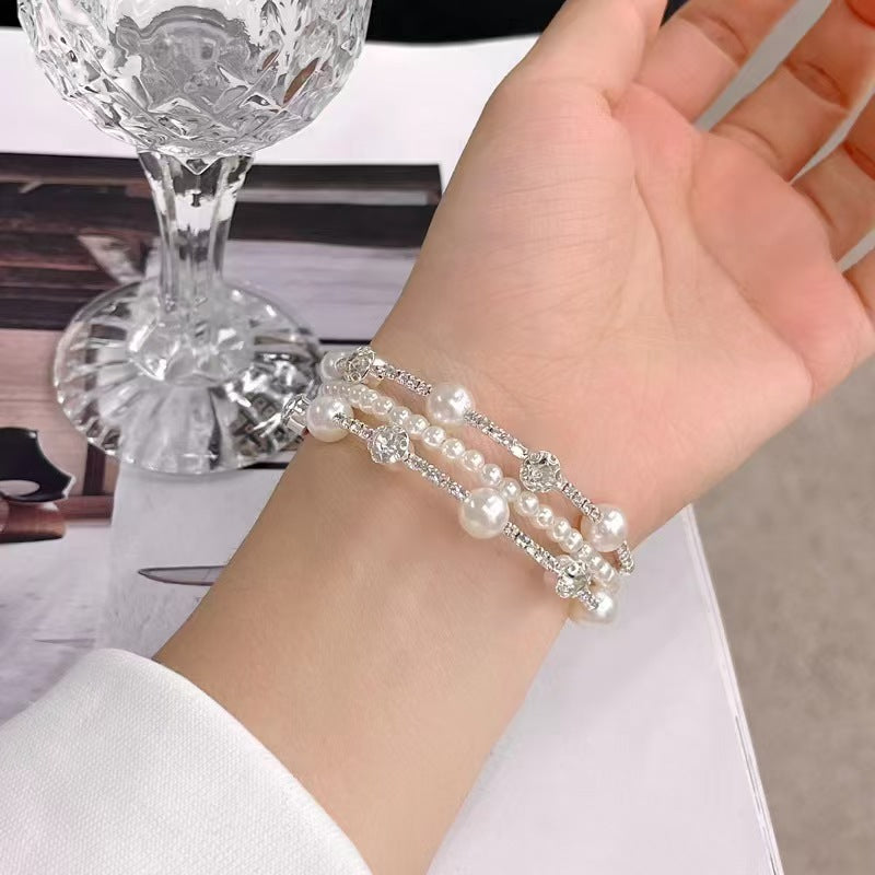 Women's Bow Pearl Small Pieces Of Sier Light Luxury Bracelets