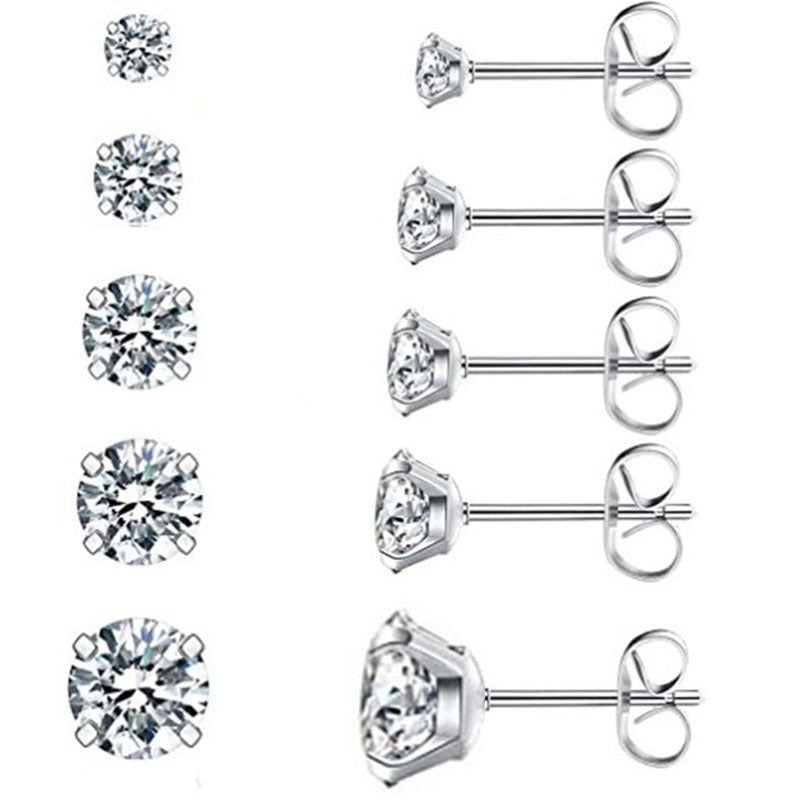 Classic Stainless Steel Zircon Fashion Diamond Earrings