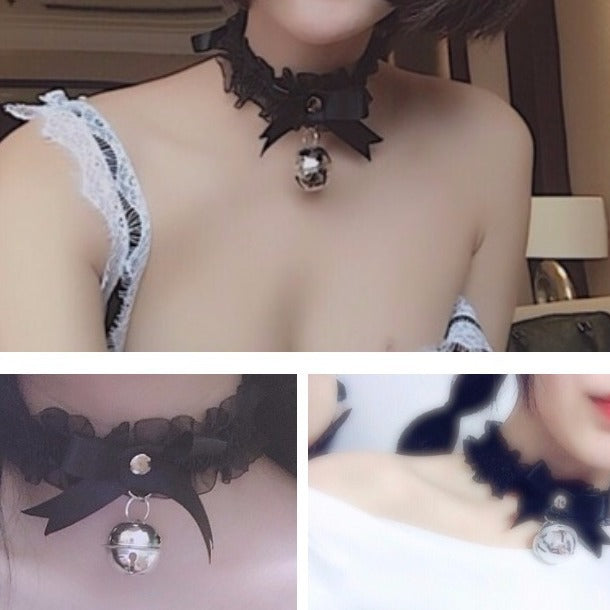 Lingerie Lolita Lace Bell Cat Maid Supplies Seductive Collar