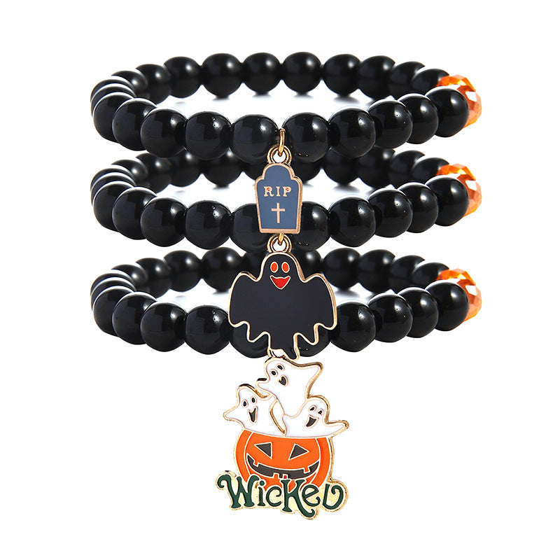 Horror Atmosphere Bat Ghost Festival Dress Up Beads Bracelets