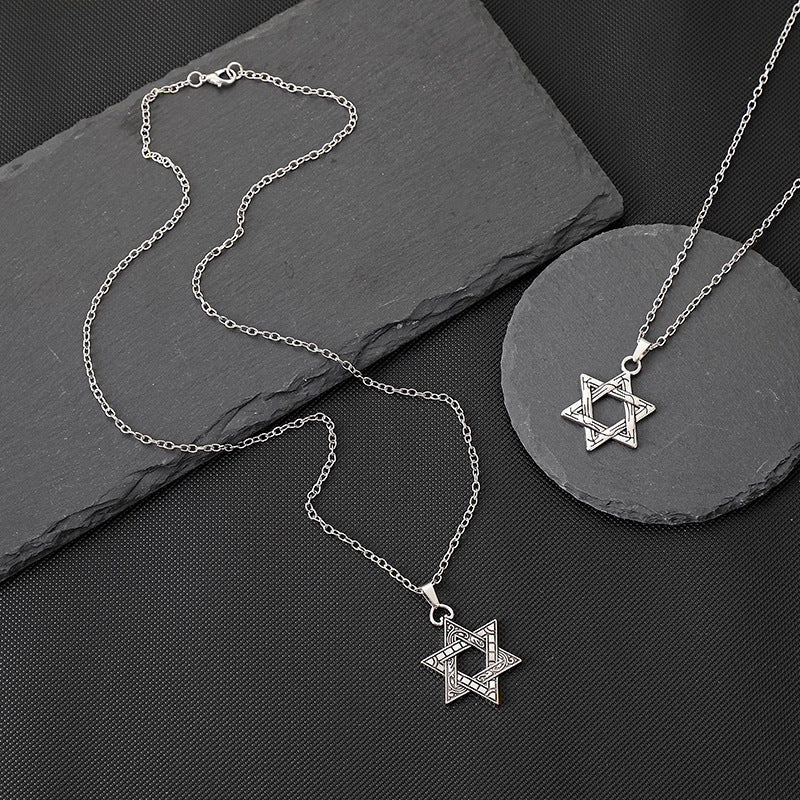 Women's & Men's Hexagram Hip Hop Niche Design Light Luxury Necklace