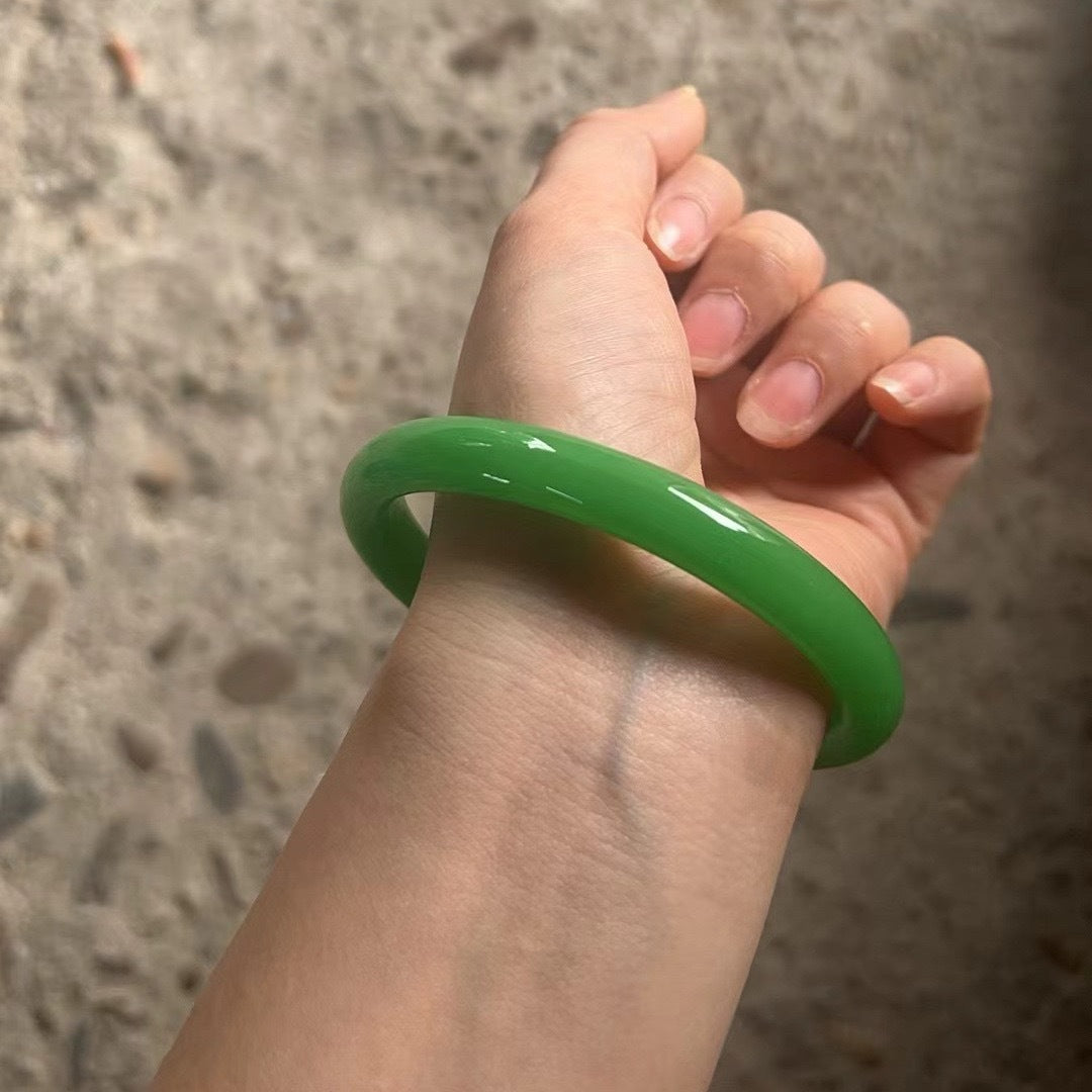 Thin Round Beauty Don't Know Spring Green Natural Bracelets