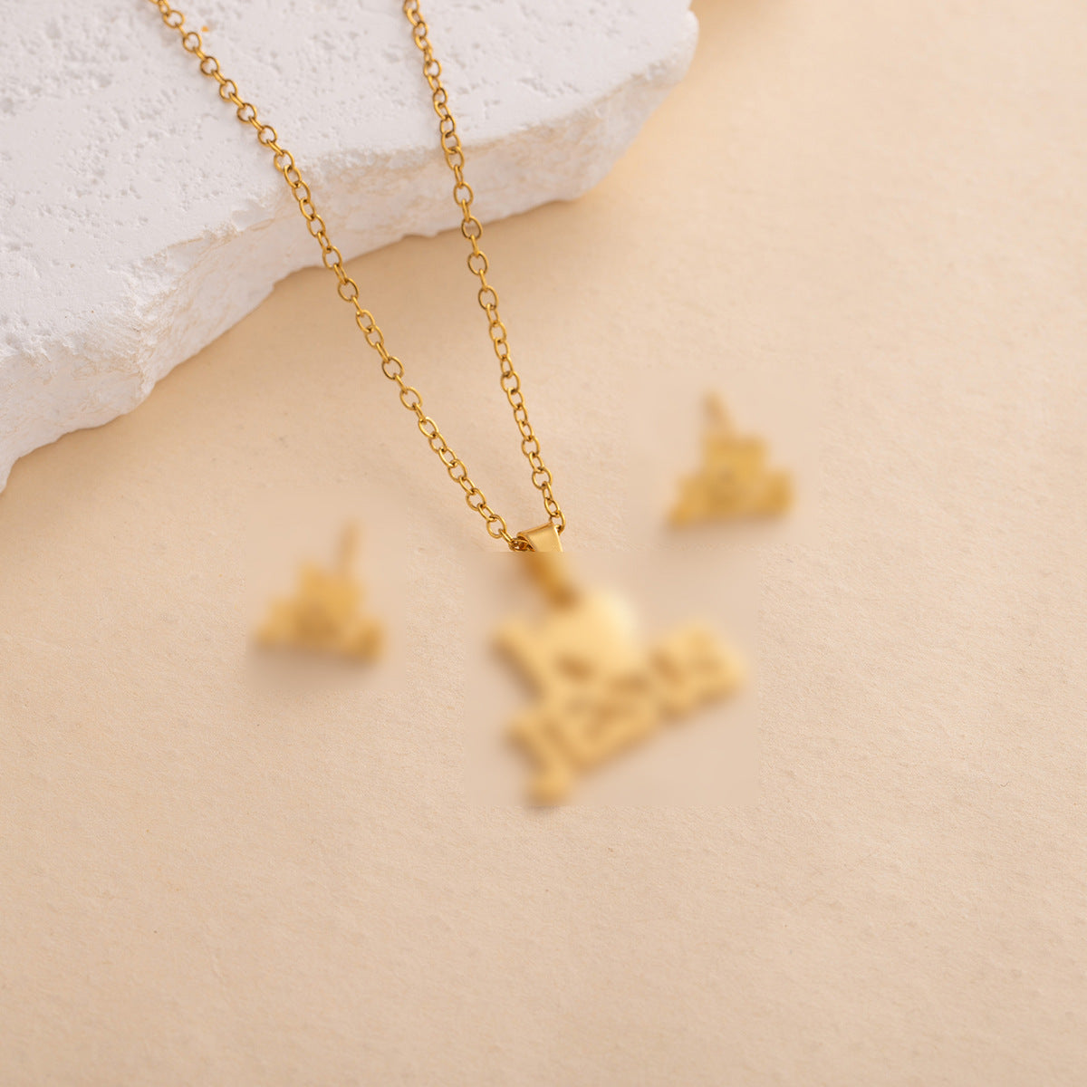 Stainless Steel Design Fashion Suit Metal Style Geometric Heart Necklaces