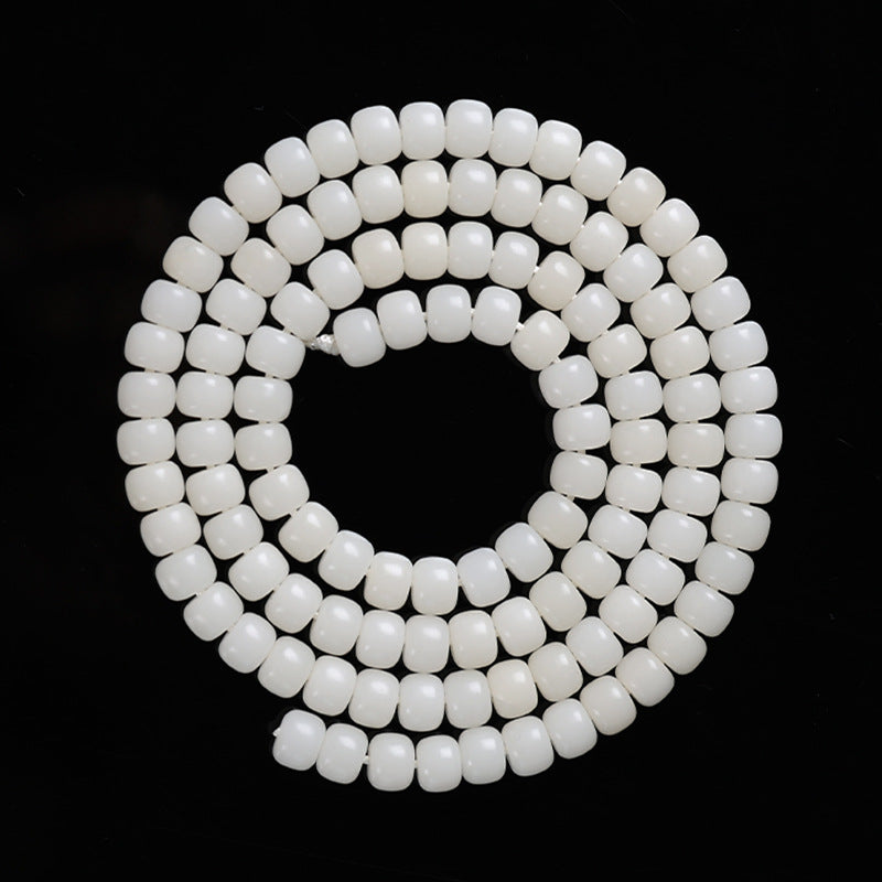 Natural White Jade Bodhi Buddha Beads Pcs Bracelet