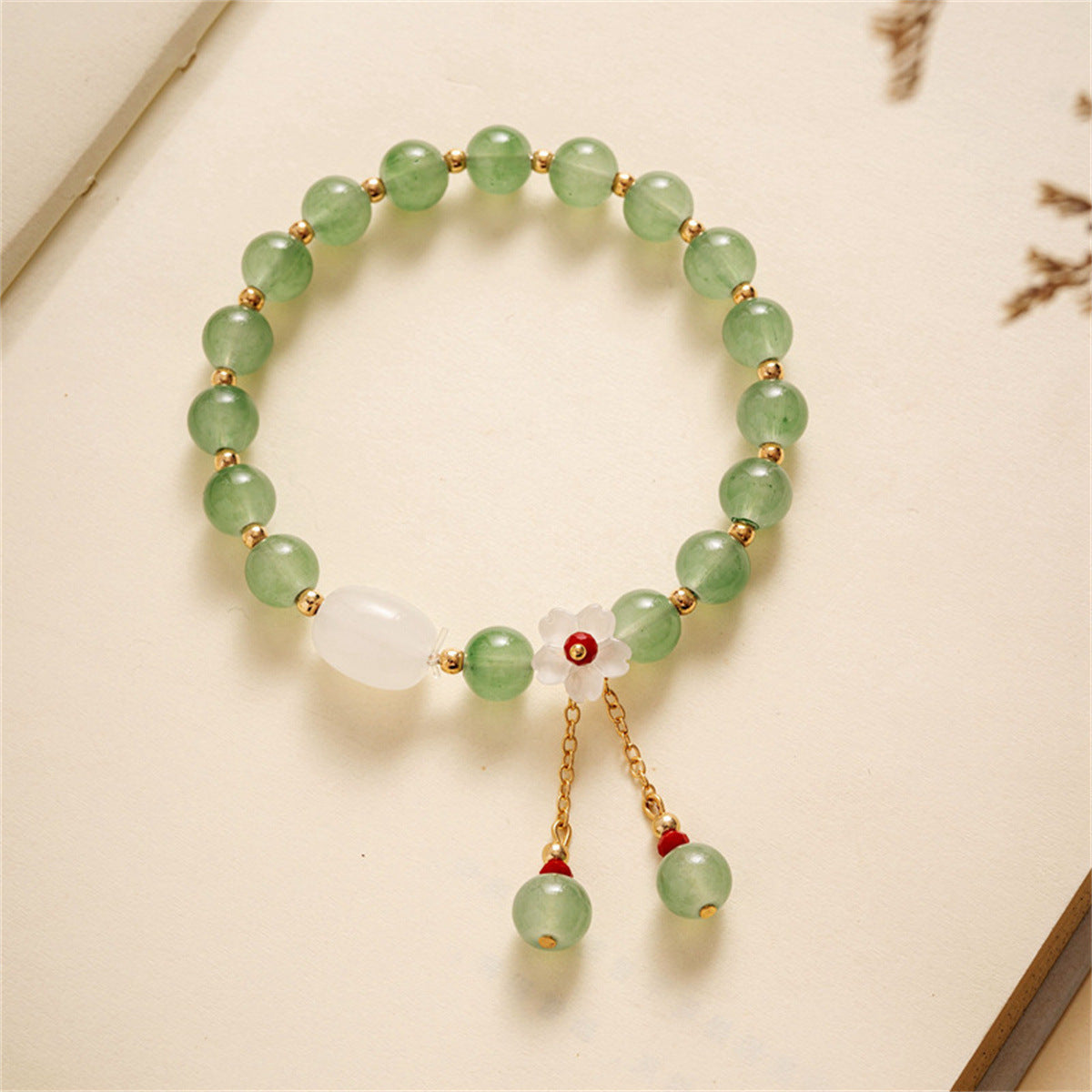 Female Natural White Yu Light Luxury Minority Gift Colored Glaze Bracelet