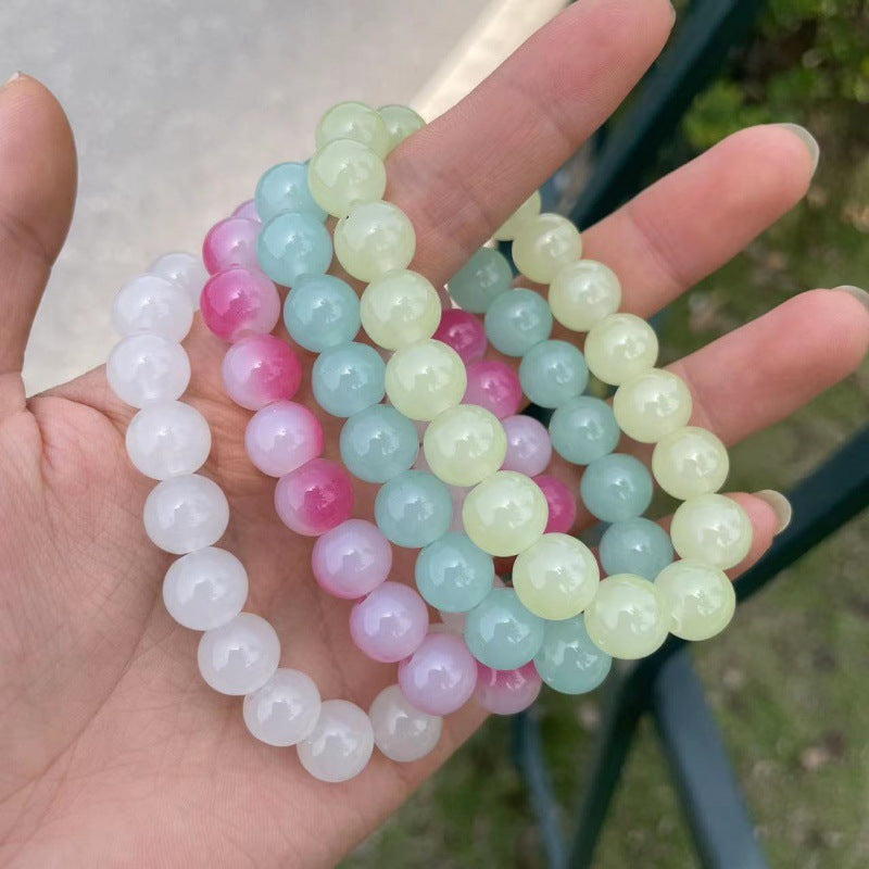Ice Transparent White Jade Imitation Bodhi Pliable Bracelets