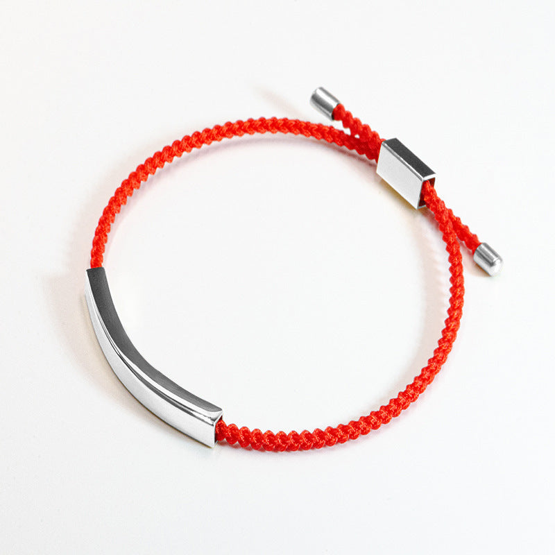 Steel Engraved Hollow Tube Couple Adjustable Inspirational Bracelets