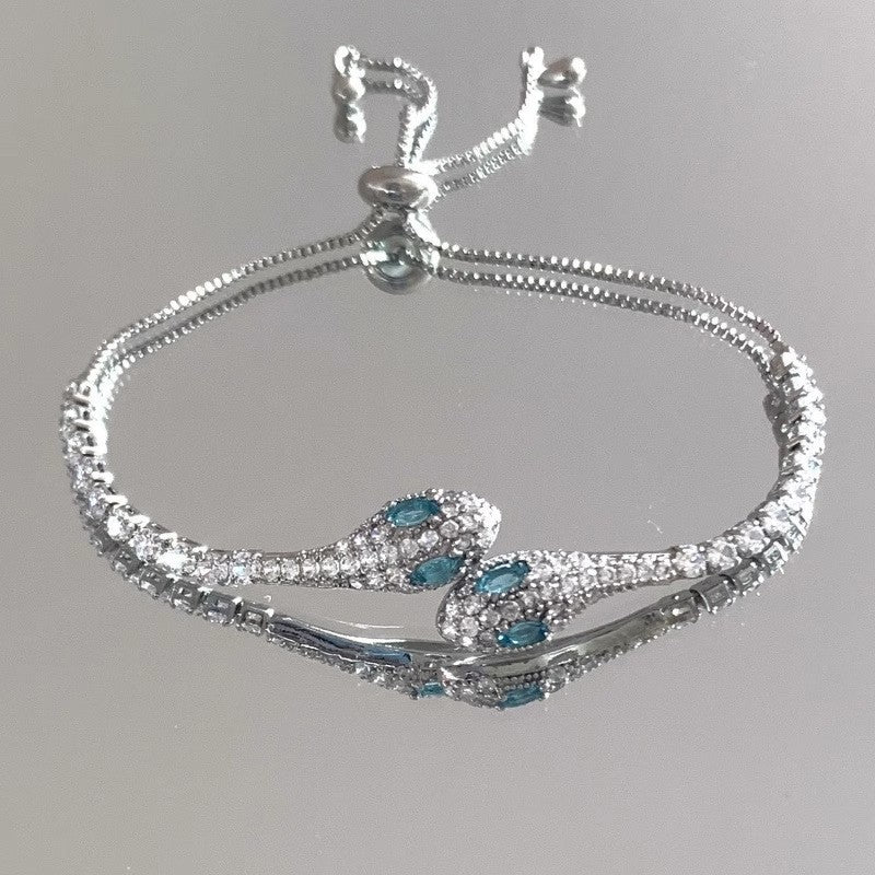Zircon Snake-shaped Flower Light Luxury High-grade Bracelets