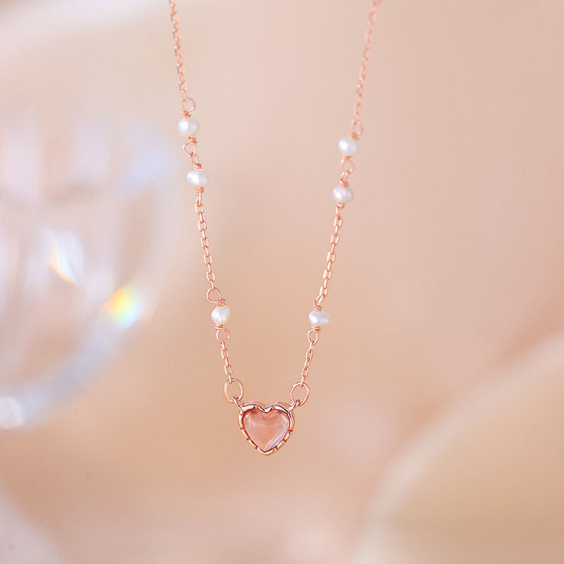 Love Pearl Female Light Luxury Minority Advanced Design Sense Sweet Necklaces
