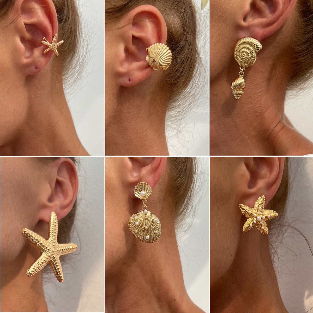Exaggerated Star Ear Personality Vacation Beach Stud Earrings