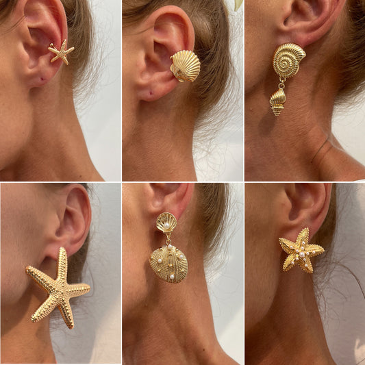 Exaggerated Star Ear Personality Vacation Beach Stud Earrings
