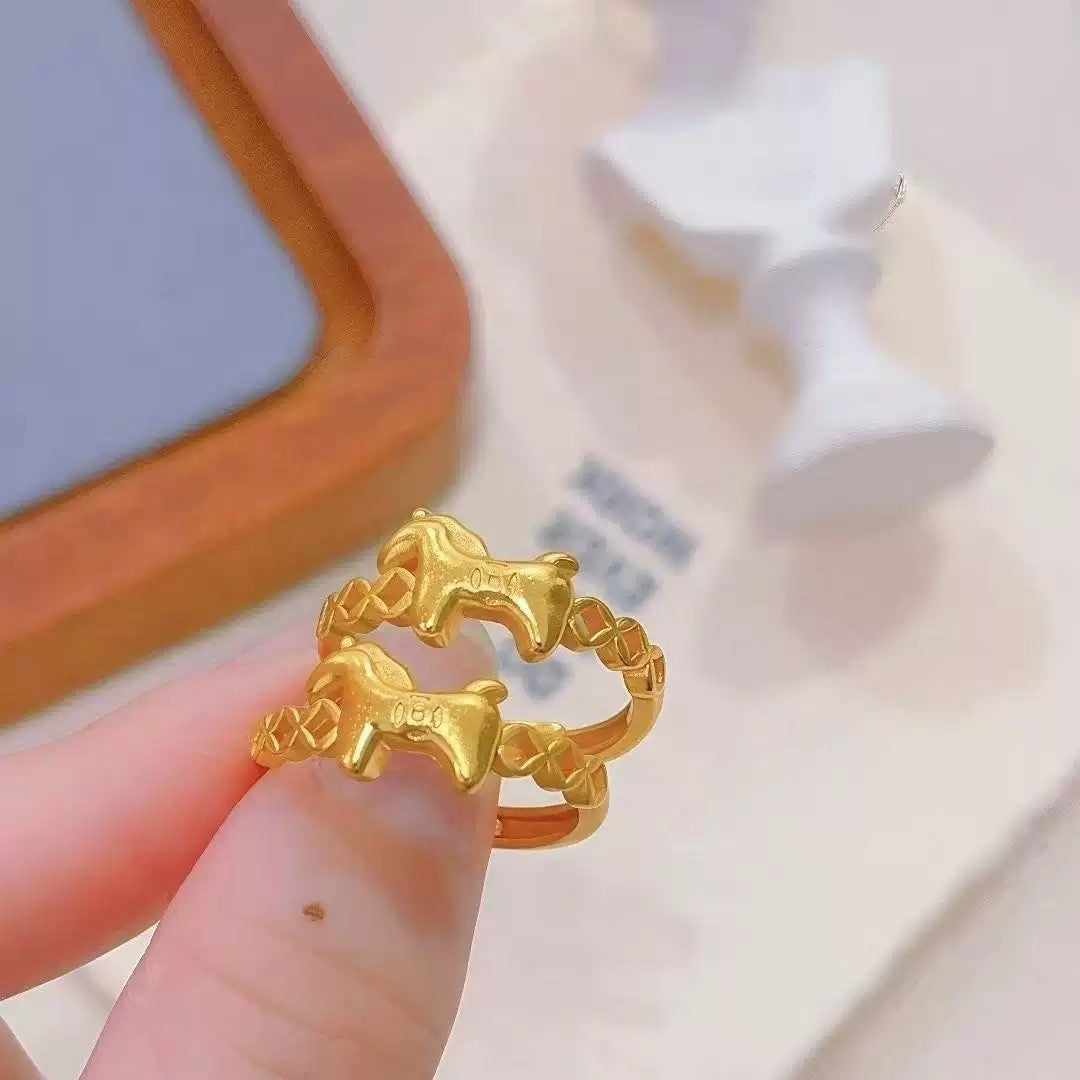 Women's Stall Pony Personality Simple Open Design Ring