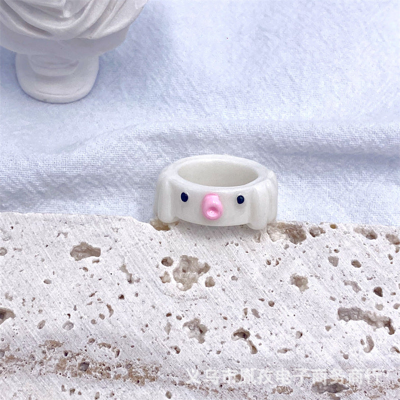 Octopus Resin Acrylic Macaron Color Cartoon Unique Rings