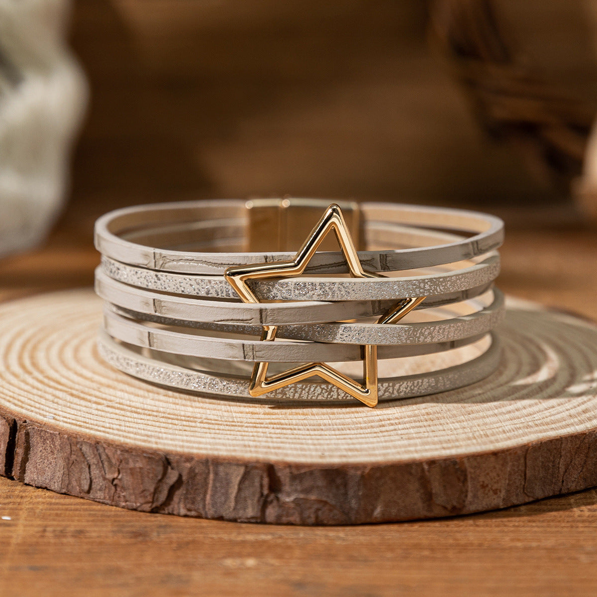 Twin Sense Leather Female Style Niche Design Bracelet