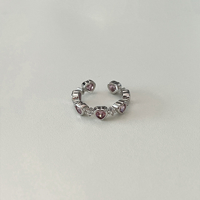 Design Sweet Cool Style Girlish Pink Love Heart-shaped Ring