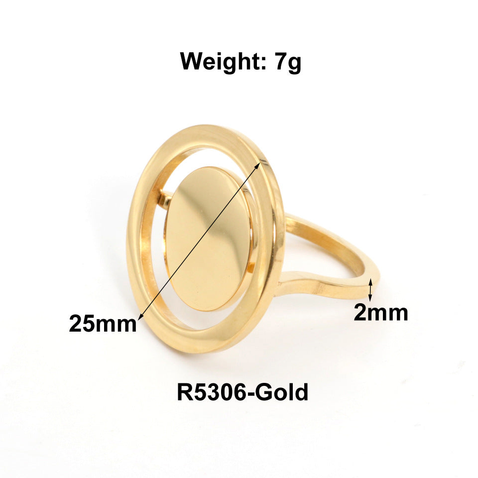 Female Titanium Steel Gold Index Finger Rings