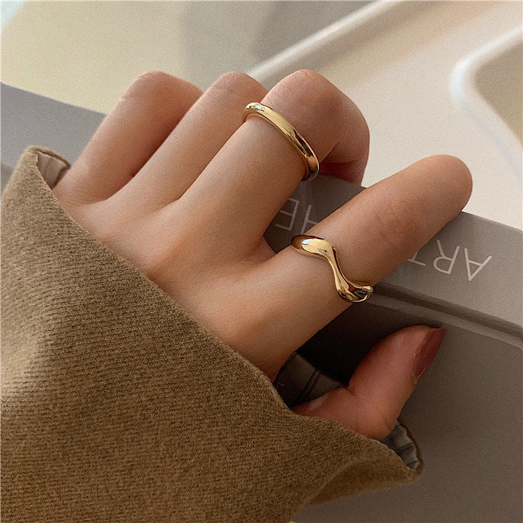 Female Personality Light Luxury Minority Index Rings