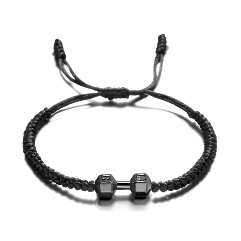 Women's Fashion Big Dumbbell Woven Couple Hand Bracelets