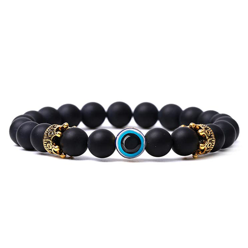 Women's & Men's Natural Turquoise Crown Evil Eye Stone Bracelets