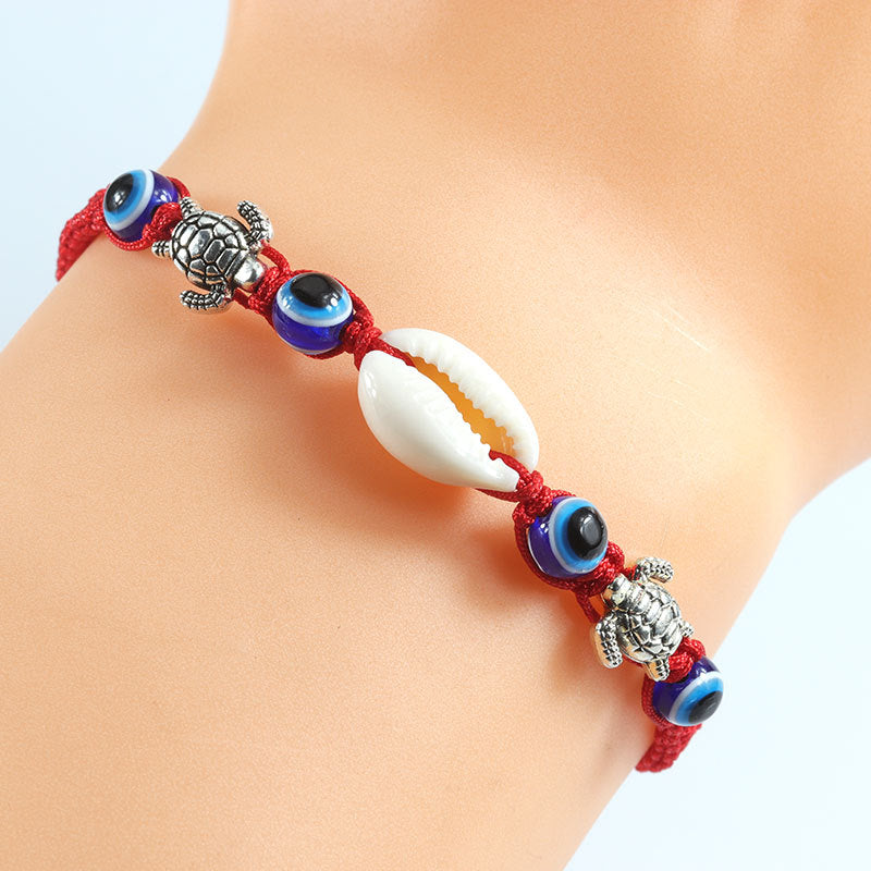 Turtle Shell Devil's Eye Handmade Weaving Beach Bracelets