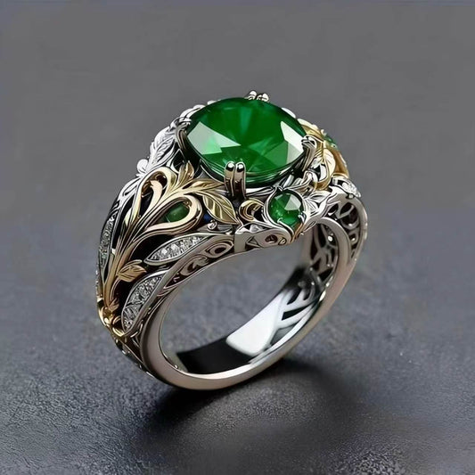 Popular Vintage Inlaid Simple Personality Straight Ring
