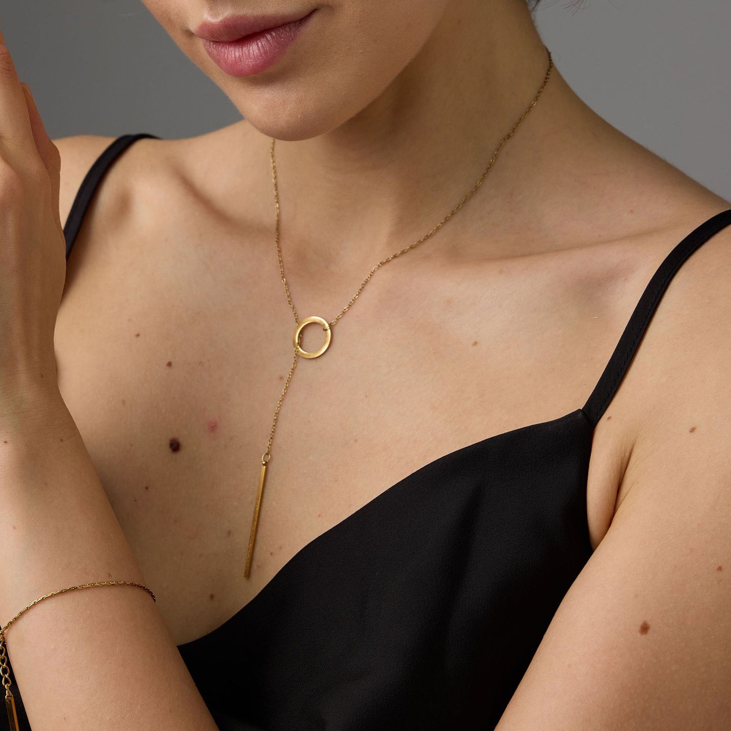 Stainless Steel Clavicle Chain Geometric Round Necklaces