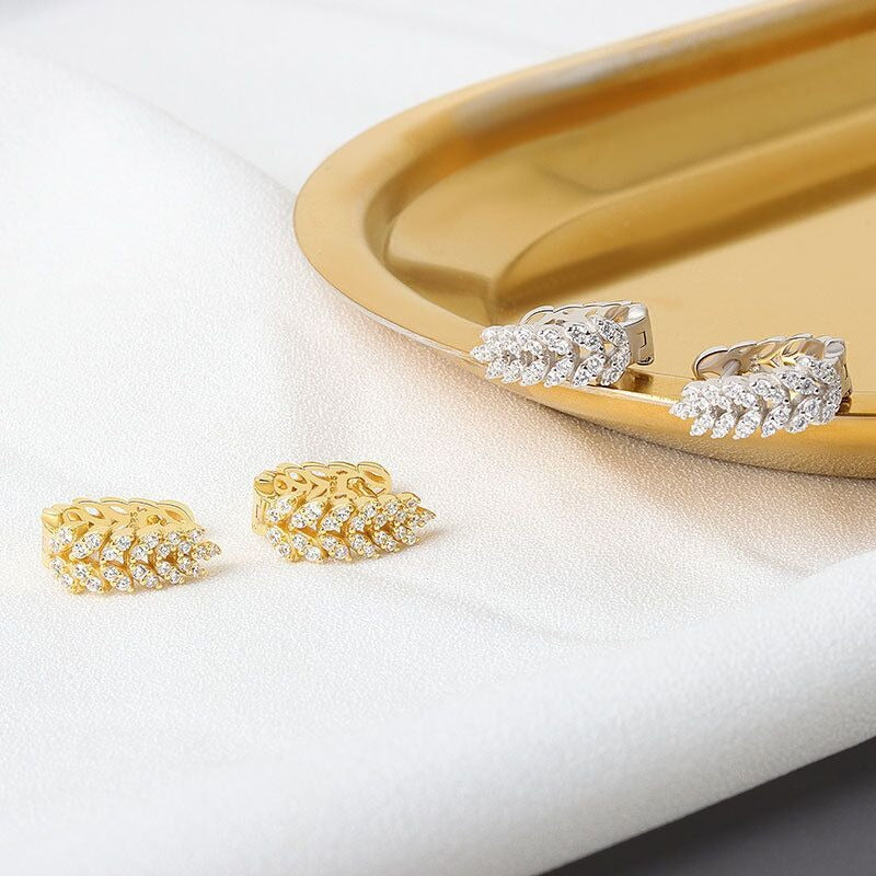 Women's Full Diamond Wheat Ear Clip Fashion Rings