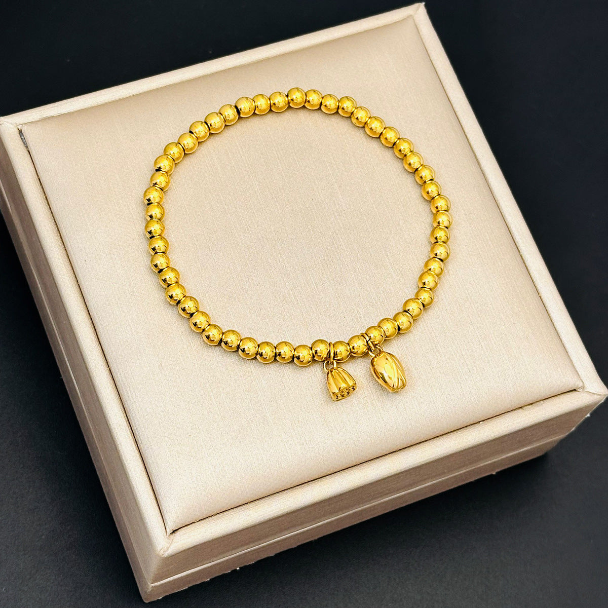 Two Lotus Clavicle Chain Light Luxury Personality Female Titanium Steel Jewelry Set