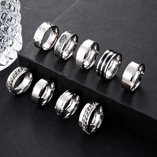 Women's & Men's Stainless Steel For Decompression Anxiety Relief Rings