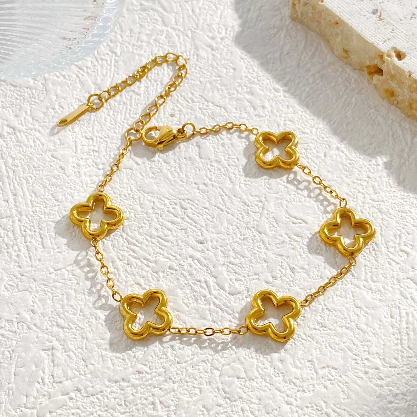 Stainless Steel Gold Combination Not Easy To Fade Light Luxury Jewelry Set