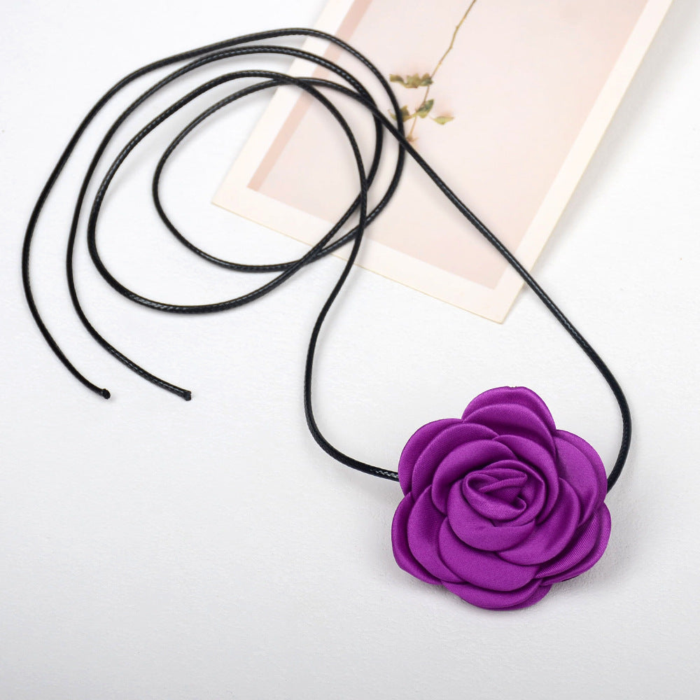 Camellia Rose Flower Sweet Three-dimensional Waist Necklaces