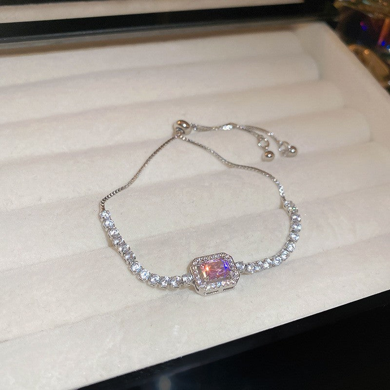 Women's Korean Geometric Round Zircon Light Luxury High-grade Stylish Simple Bracelets