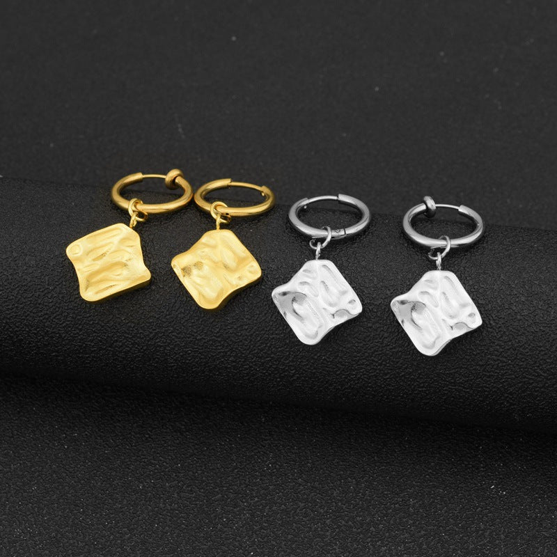 Women's Fashion Stainless Steel Square Ear Clip Rings