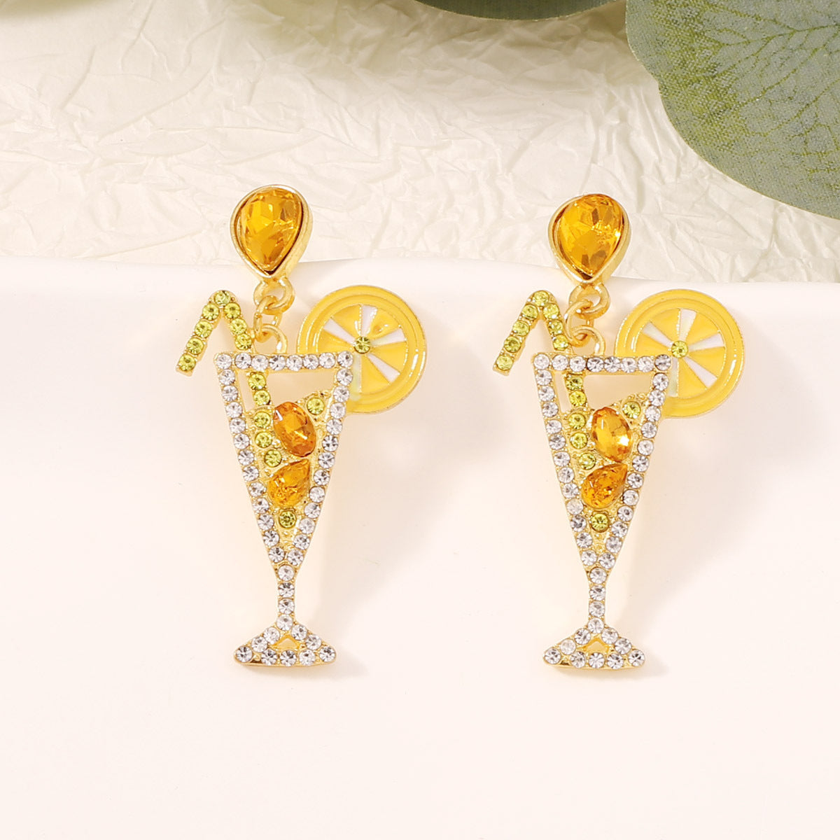 Juice Cup Creative Accessories Cocktail Glass Earrings