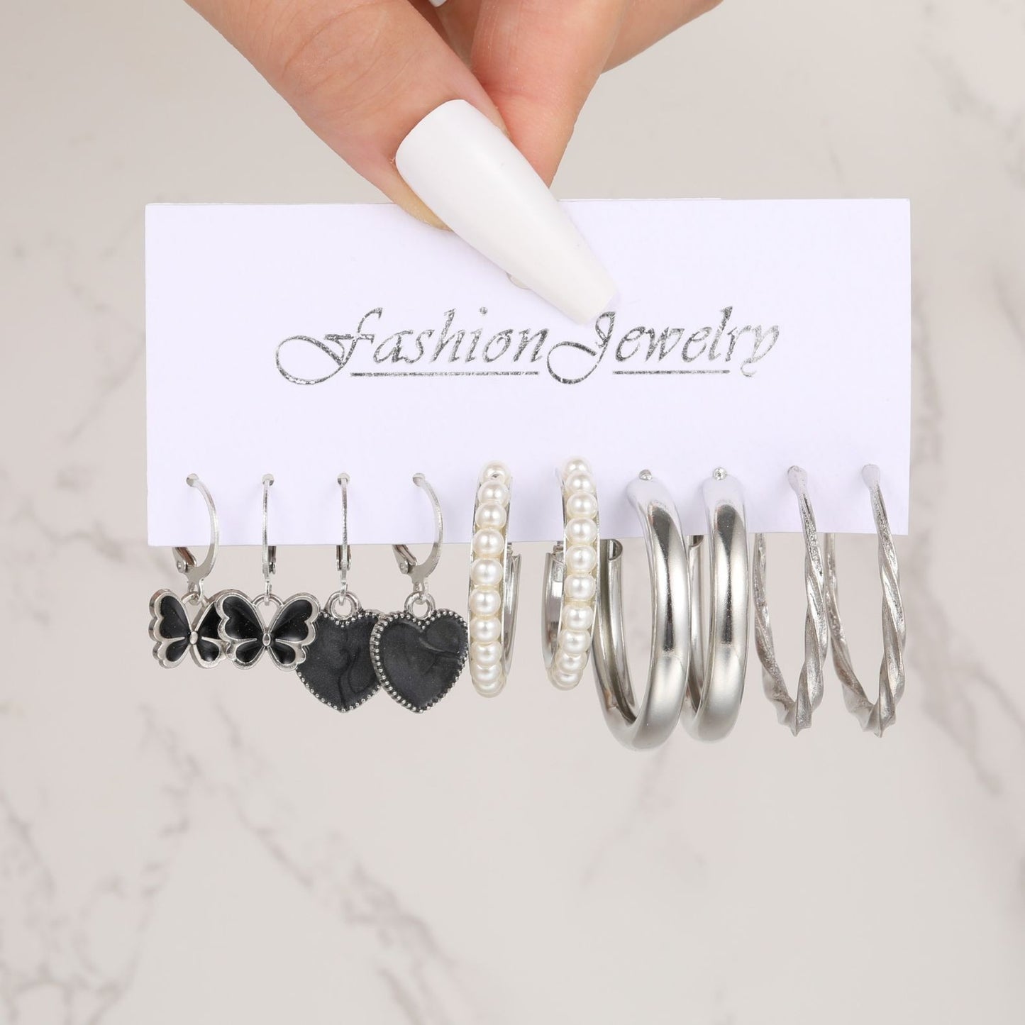 Fashion High Sense Ear Vintage Pearl Geometric Earrings