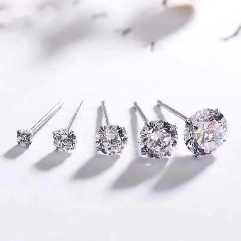 Women's & Men's Bone Graceful Petite Simple Flash Diamond Stud Earrings