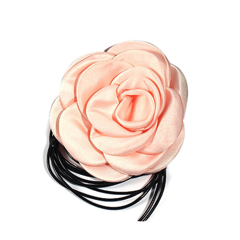 Women's Korean Style Handmade Fabric Flower Strap Necklaces