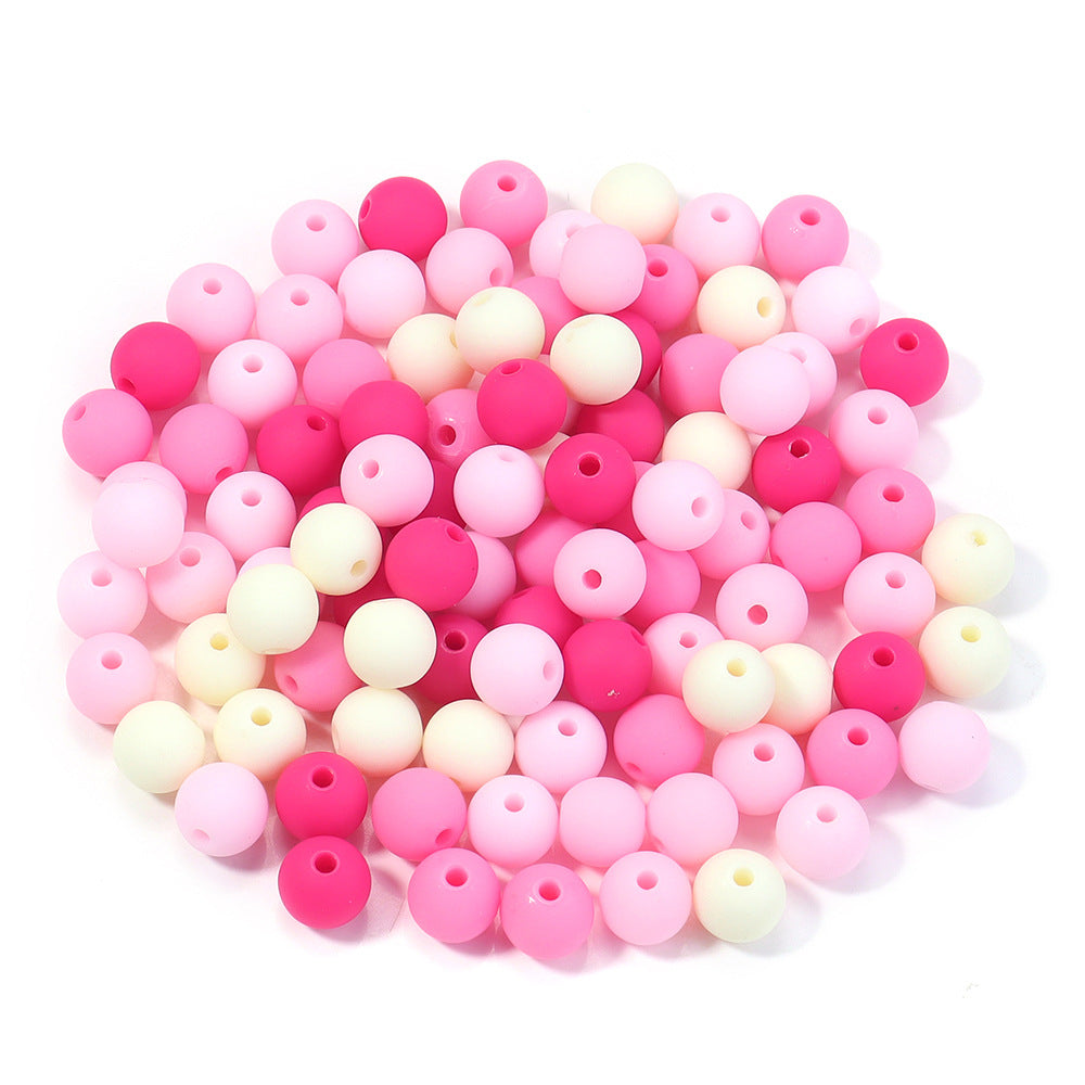 Creative Rubber Round Beads Effect Paint Jewelry Accessories