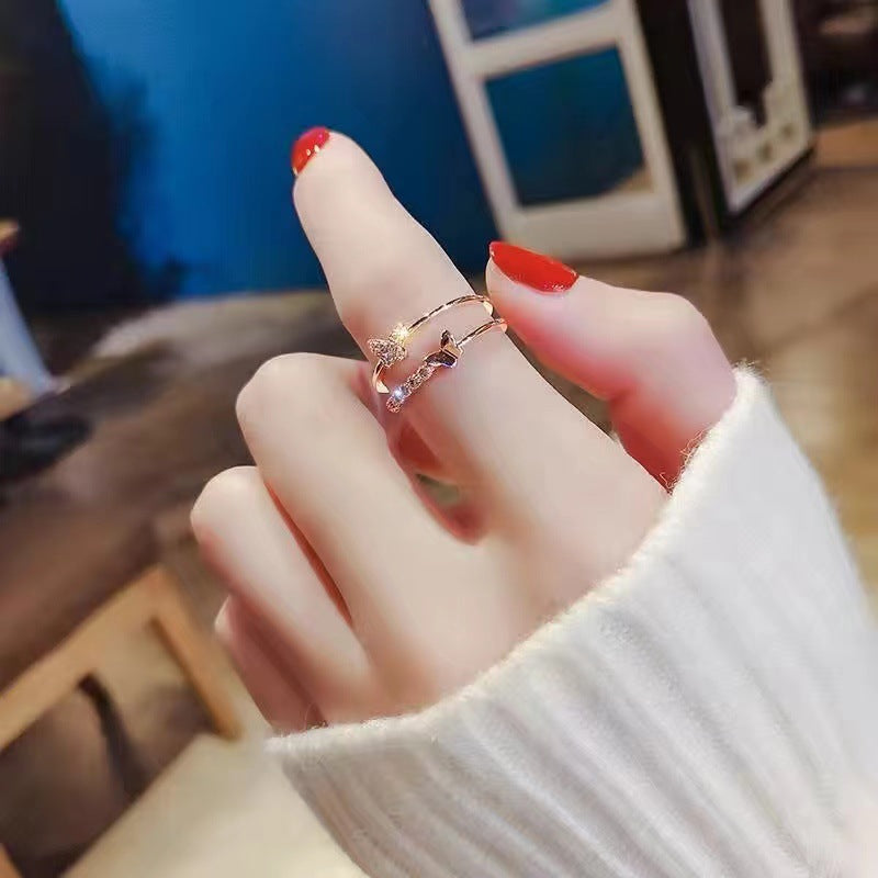 Snake Female Design Sense Personalized Opening Index Finger Light Luxury Rings