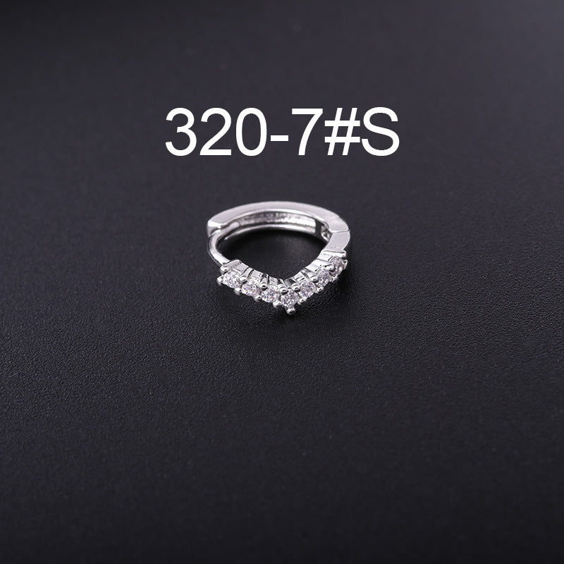 Korean Style Fashion Mini Zircon Small Piercing Star Moon Asymmetric Stud Earrings
