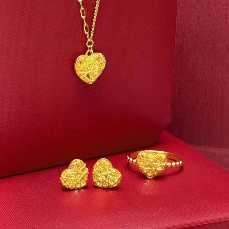 Women's Gold Flash Love Small Sugar Cube Suit Necklaces