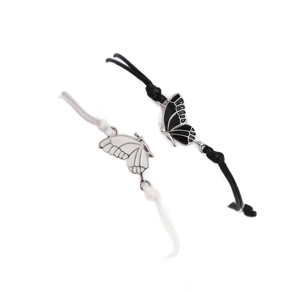 Lovers Time Stone Woven Hand Strap Couple Bracelets