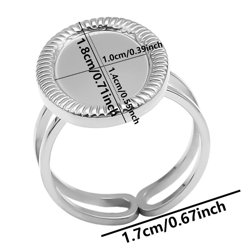 Women's & Men's Stainless Steel Titanium Geometric Oval Base Support Cold Rings