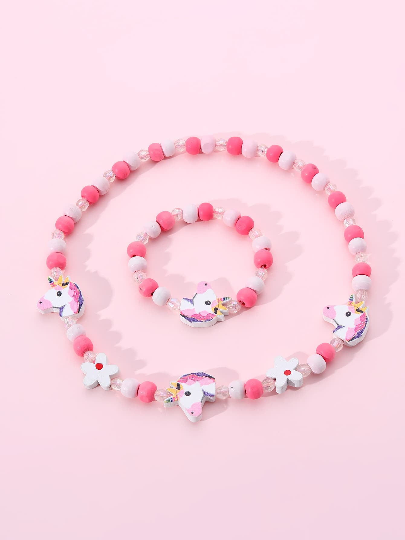 Children's Mixed Color Beaded Wooden Bead Handmade Bracelets