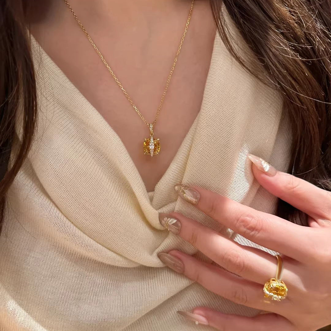 Women's Sugar Flash Color Treasure Big Fortune Rock Lucky Rings