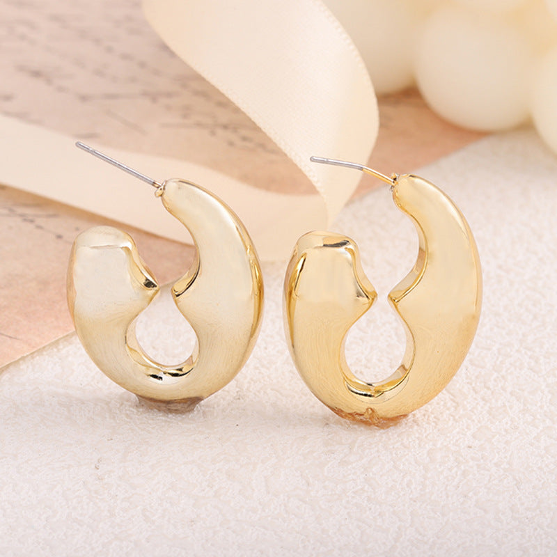 Women's Sier Color Bowknot Round Acrylic High-grade Light Earrings