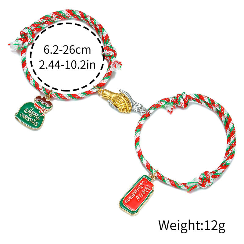 Carrying Strap Red Green Mixed Color Hand-woven Bracelets